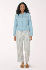 Striped Linen Blend Drawstring Pant by DASH