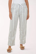 Striped Linen Blend Drawstring Pant by DASH
