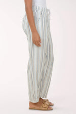 Striped Linen Blend Drawstring Pant by DASH