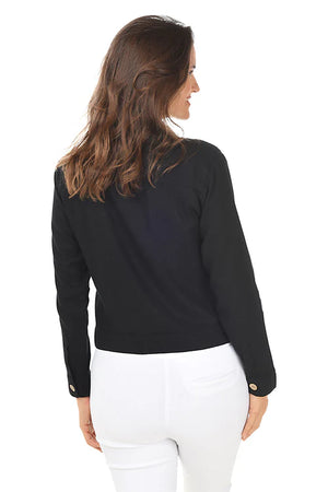 Keren Hart Linen Blend Button Up Jacket - Black