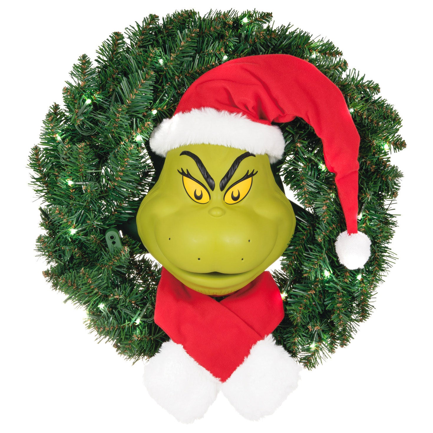 Dr. Seuss's How the Grinch Stole Christmas!™ The Grinch Wreath With Light, Sound and Motion, 24” 2024 Hallmark Keepsake Ornament