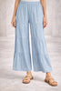 Ethyl Cascade Tiered Palazzo Crop Pant - Light Denim