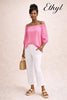 Ethyl Pull-On Wide Leg Denim Crop Jean - White