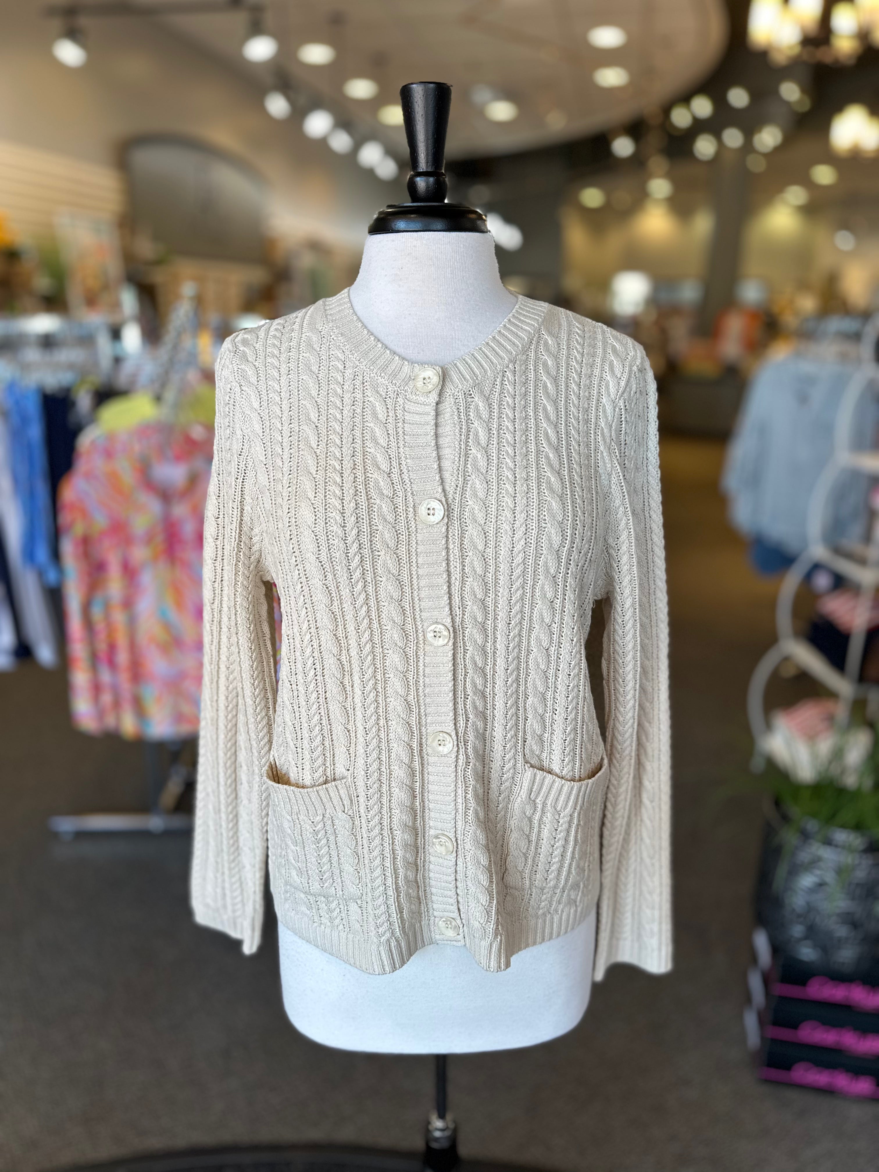 Lulu B Knit Two Pocket Cardigan - Stone