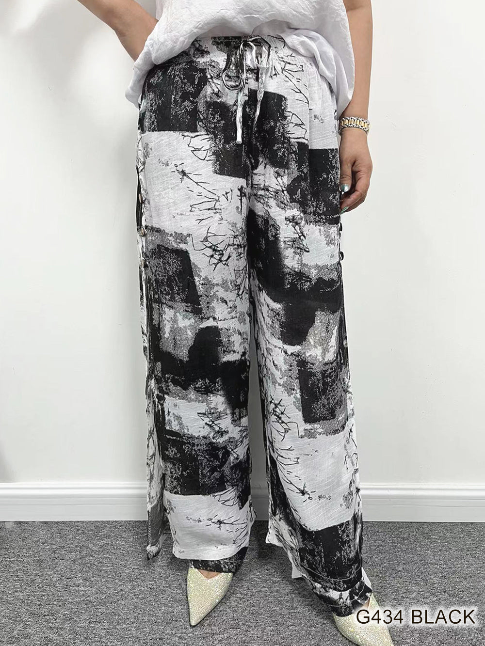 Printed Flowy Beach Pant by Creation