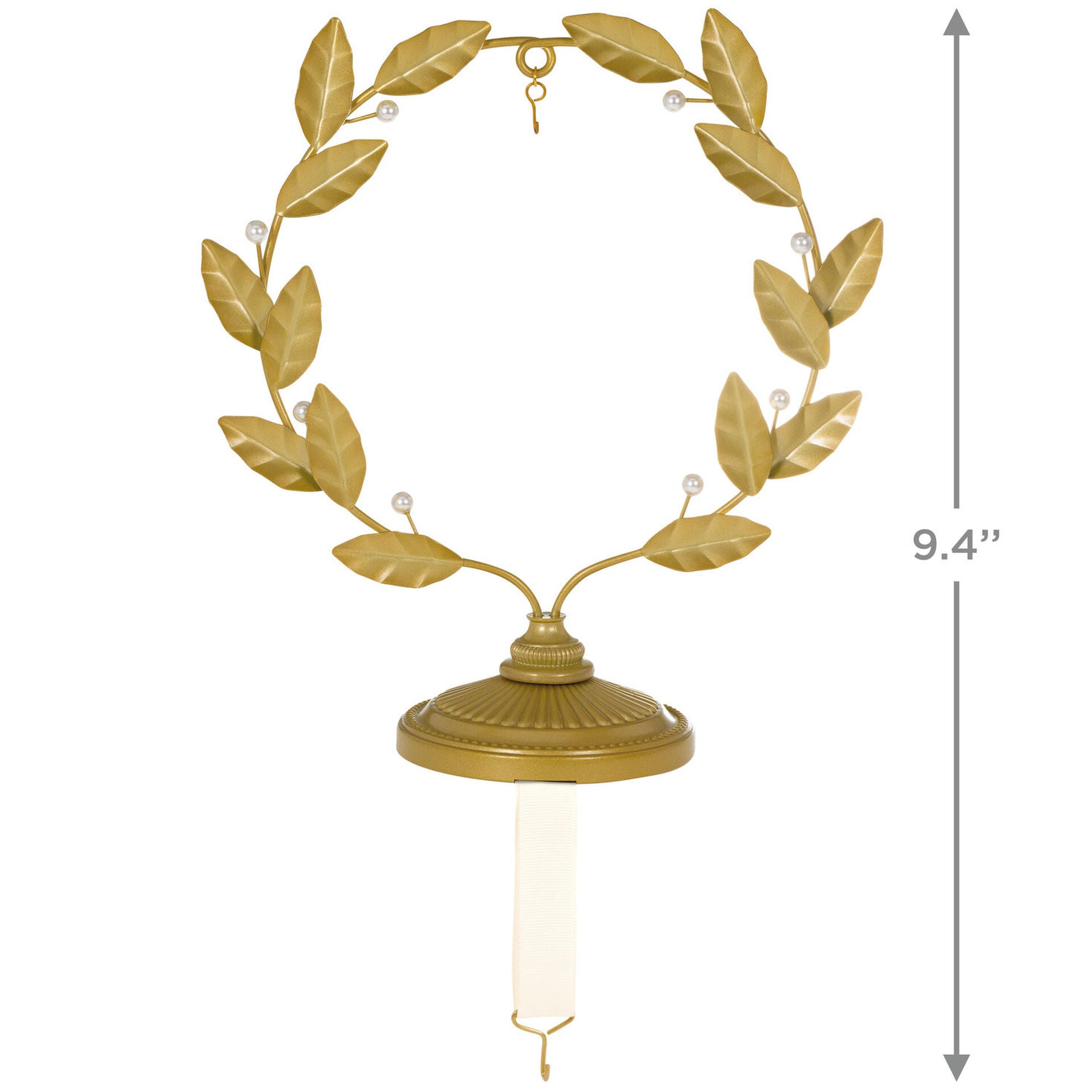 2023 Golden Wreath Metal Ornament and Stocking Hanger Hallmark Keepsake
