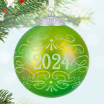 Christmas Commemorative 2024 Glass Ball Hallmark Keepsake Ornament