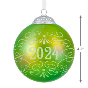 Christmas Commemorative 2024 Glass Ball Hallmark Keepsake Ornament