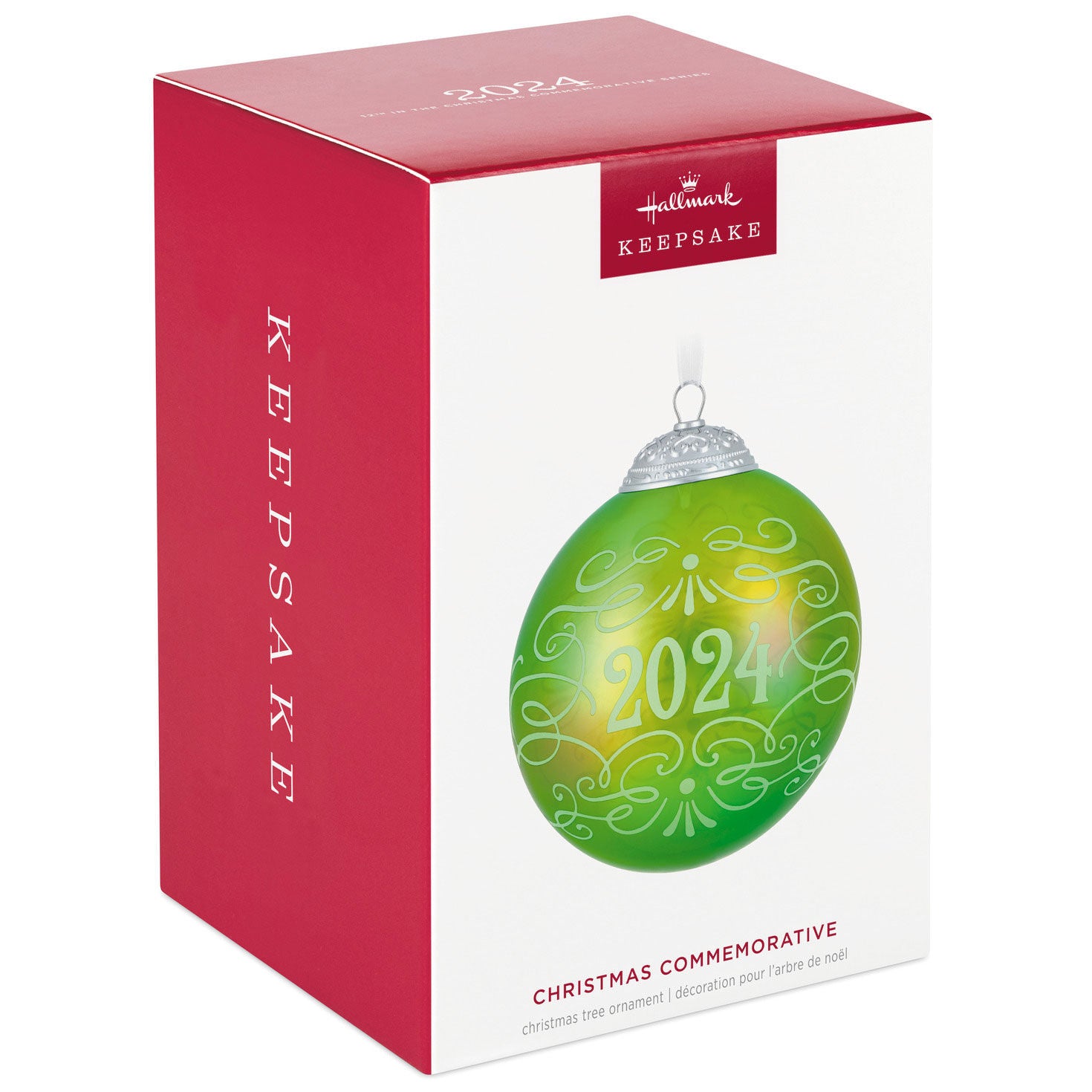 Christmas Commemorative 2024 Glass Ball Hallmark Keepsake Ornament