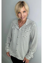 Ethyl Striped Button Down Hoodie