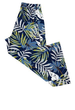 Ethyl Palm Print Crop Palazzo Pant with Pockets