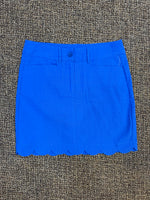 Beachtime by Lulu B Seersucker Scallop Skort - Blue