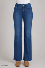 Ethyl Classic Zip Up Straight Leg Denim - Medium Wash