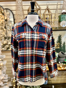 Keren Hart Cotton Plaid with Two Front Chest Pockets