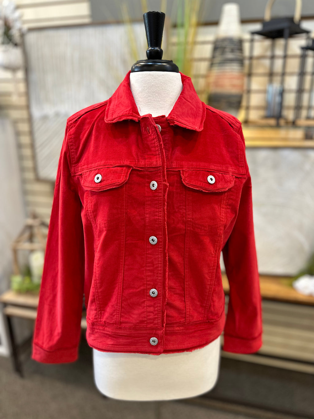 Lulu B Velvet Jacket - Red