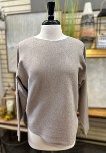 Keren Hart Ribbed Knit Scoop Neck Sweater