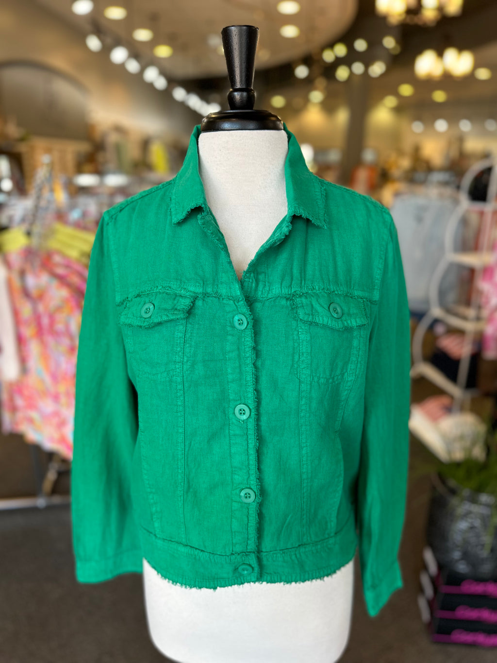 Lulu B Linen Travel Jacket - Emerald