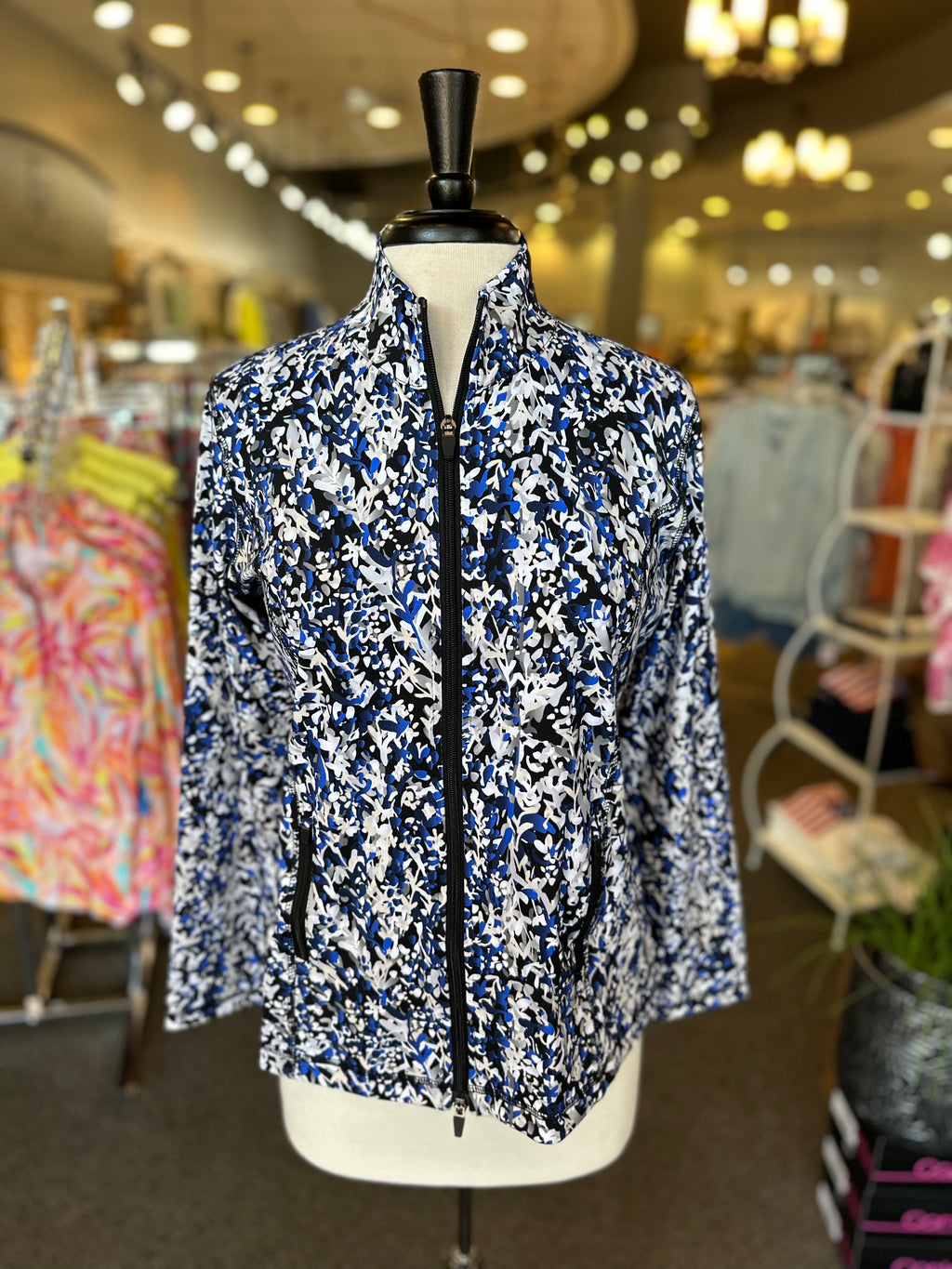 Lulu B UPF 50+ Zip Up Jacket - Vine Print