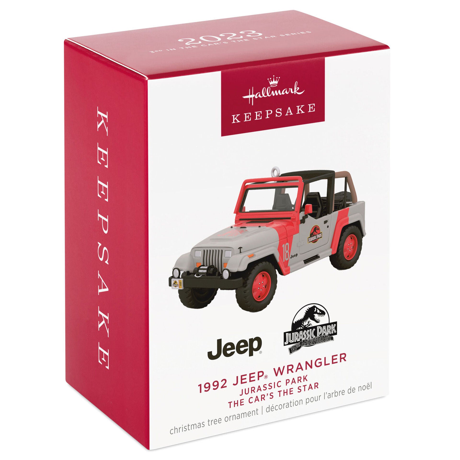 2023 The Car's the Star Jurassic Park 1992 Jeep Wrangler Metal Hallmark Keepsake Ornament