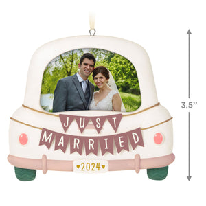 Just Married 2024 Porcelain Hallmark Keepsake Ornament, Personalized Ornament, Custom Photo