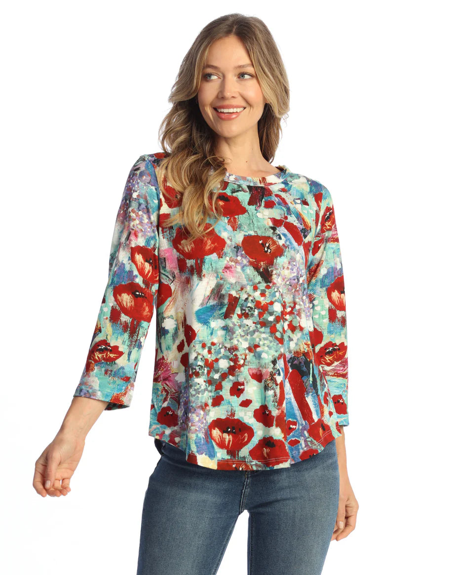 Jess & Jane Cotton Modal Round Neck Top - MADE IN THE USA