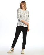 Jess & Jane Cat Print Top with Side Pocket - MADE IN THE USA