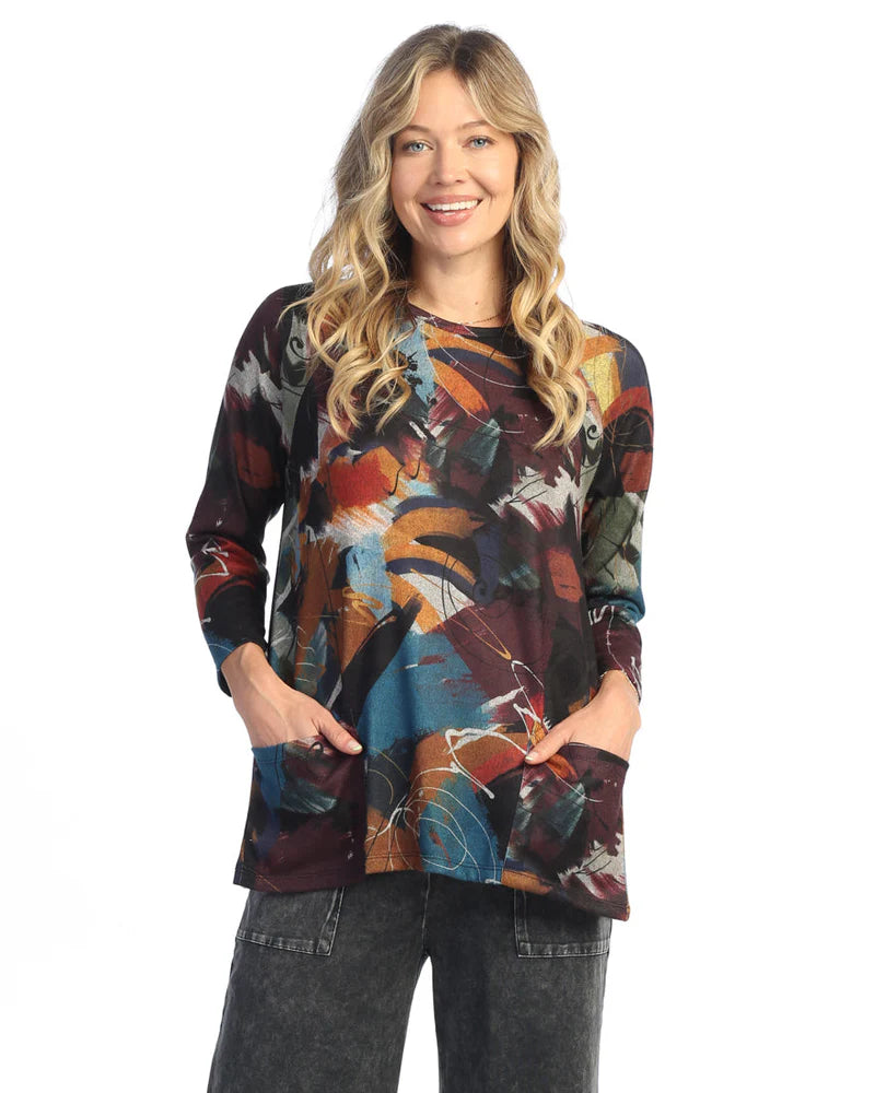 Jess & Jane Ballad French Brushed Tunic with Patch Pockets - MADE IN THE USA