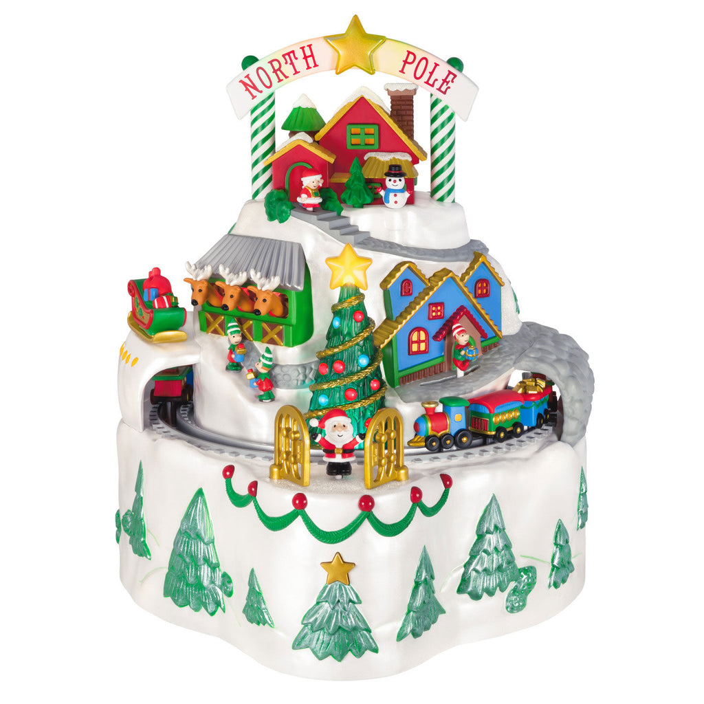 North Pole Village Tabletop Decoration 2024 Hallmark Keepsake Ornament with Light, Sound and Motion