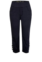 Ethyl Pull-On Capri with White Grommet Detail