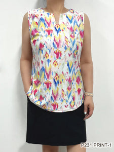 UPF 50+ Keyhole Chevron Print Tank by Periwinkle