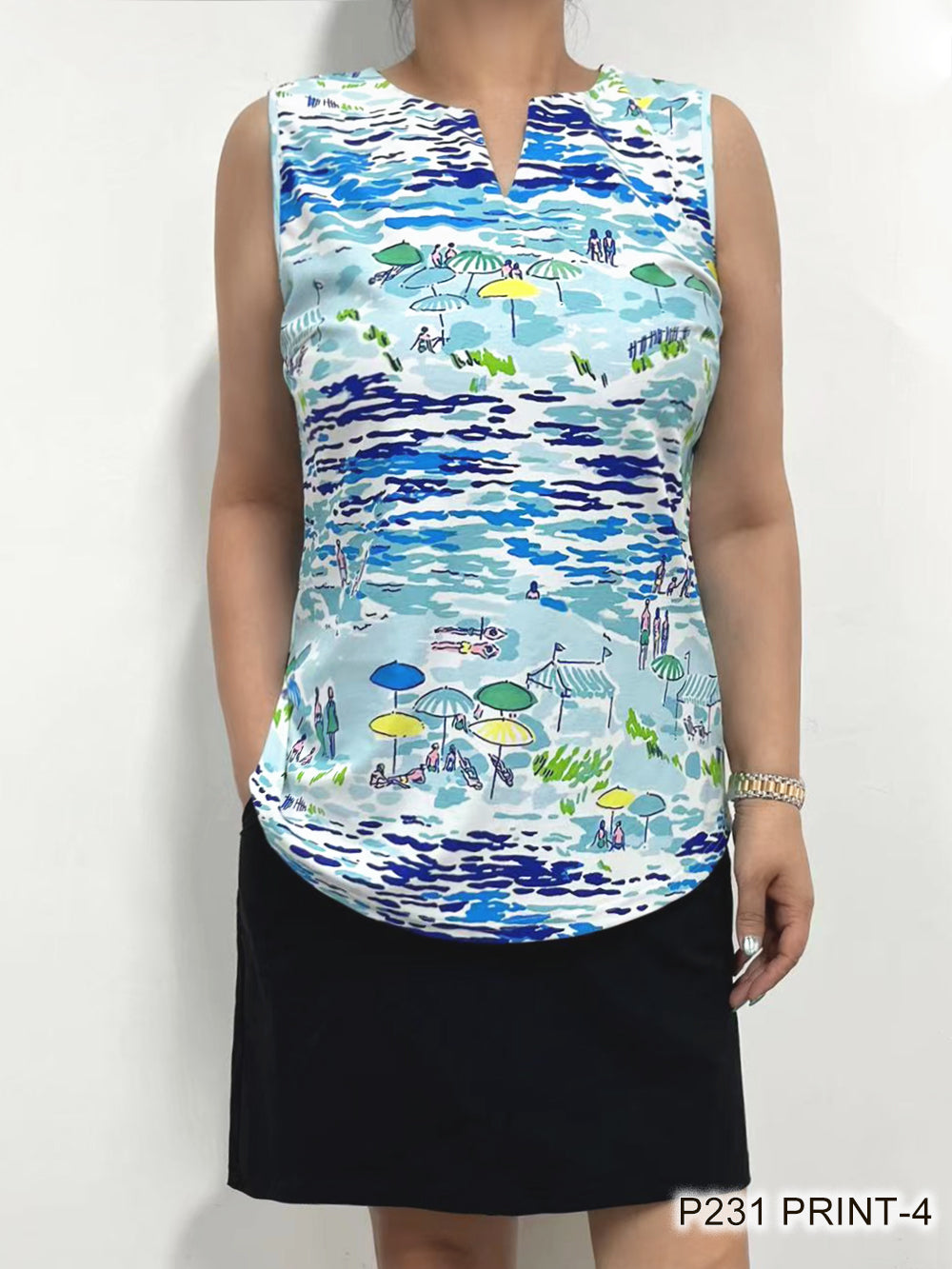 UPF 50+ Keyhole Resort Print Tank by Periwinkle