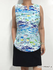 UPF 50+ Keyhole Resort Print Tank by Periwinkle