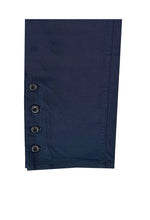 Ethyl Classic Pull-On Bengaline Capri with Side Buttons - Navy