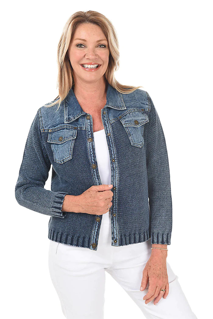 PBJ Blues Sweater Jacket Indigo E Co. Boutique