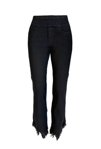 Ethyl Pull On Front Ankle with Angle Fray - Black