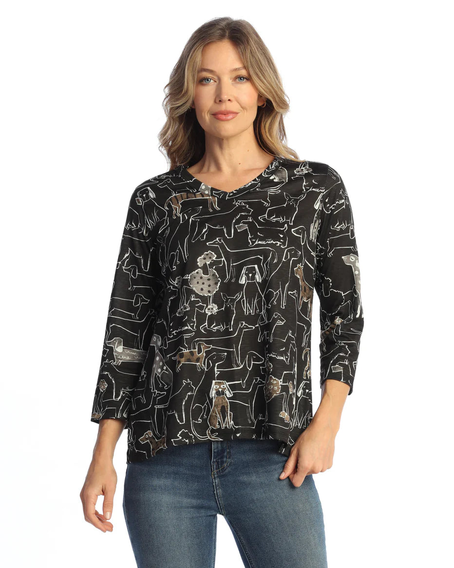 Jess & Jane Paw Pals V-Neck Top - MADE IN THE USA