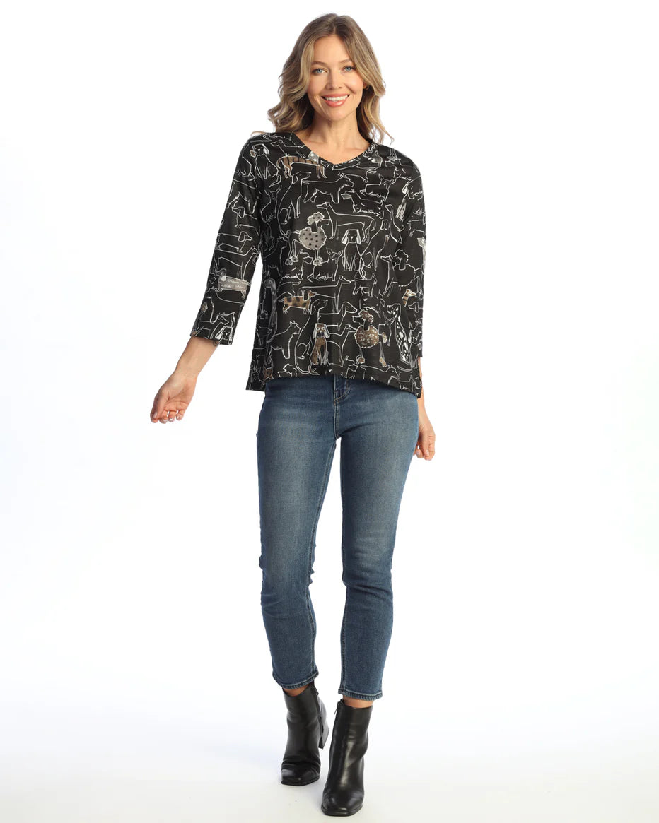 Jess & Jane Paw Pals V-Neck Top - MADE IN THE USA