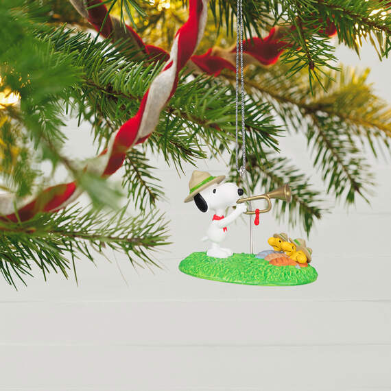 The Peanuts® Gang Beagle Scouts 50th Anniversary Rise and Shine! Ornament and Pin, Set of 2 2024 Hallmark Keepsake Ornament