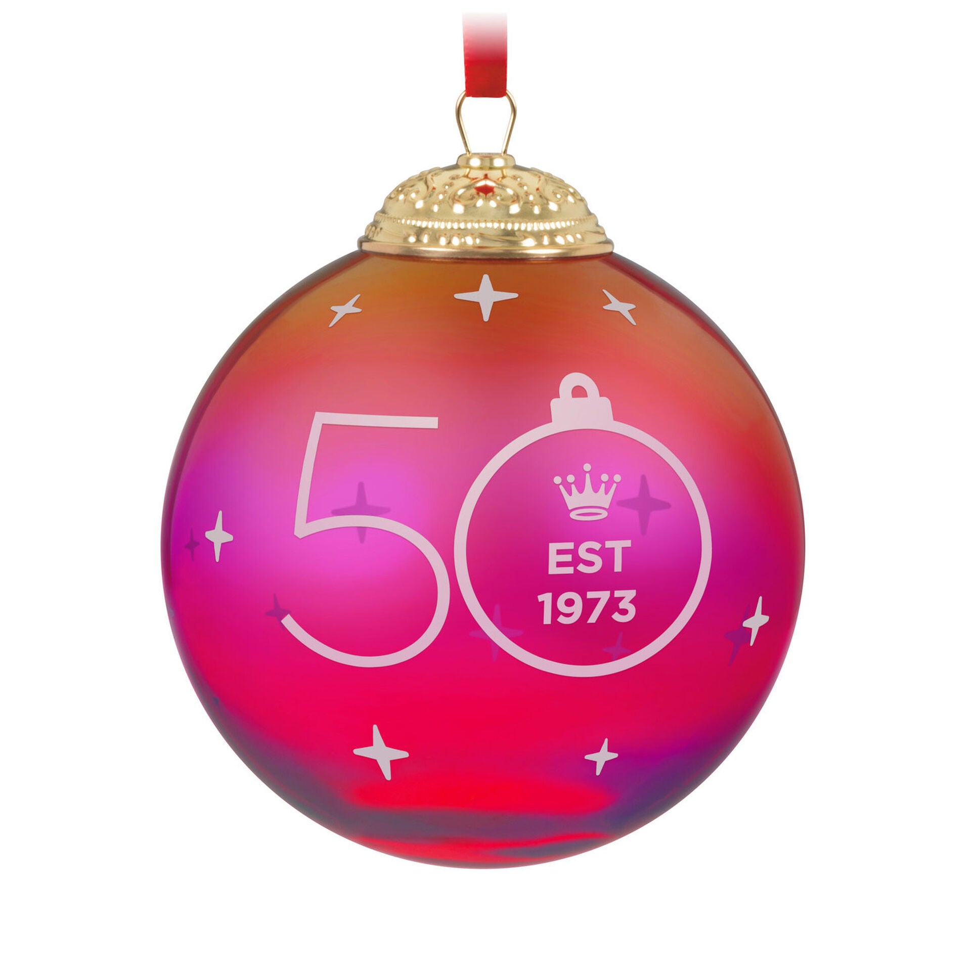 2023 50th Anniversary Christmas Commemorative Special Edition Glass and Metal Hallmark Keepsake Ornament