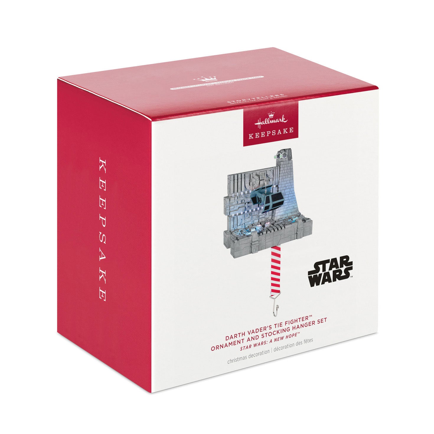 Star Wars: A New Hope™ Darth Vader's TIE Fighter™ Ornament and Stocking Hanger Set With Light and Sound 2024 Hallmark Keepsake Ornament