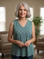 Lulu B UPF 50+ V-Neck Tank Top - Kaleidoscope
