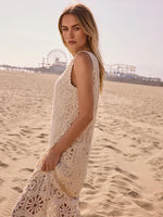 Charlie B Cotton Crochet Maxi Dress with Liner