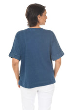 Wild Palms Cotton French Terry Pocketed Elbow Sleeve Tee