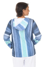 Wild Palms Cotton Sea Striped French Terry Hoodie