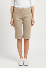 Ethyl Fly Front Bermuda Denim - Tan