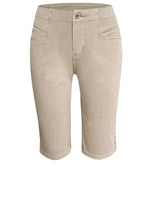 Ethyl Fly Front Bermuda Denim - Tan