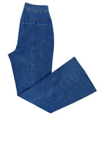 Ethyl Fly Front Ankle Jean with Stitched Pleating and Embroidery Detail