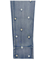 Ethyl Fly Front Capri with Flower Embroidery