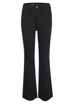 Ethyl Wide Leg Black Jean with Rhinestones