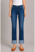 Ethyl Zip Front Ankle Jean with Cuffed Bottom